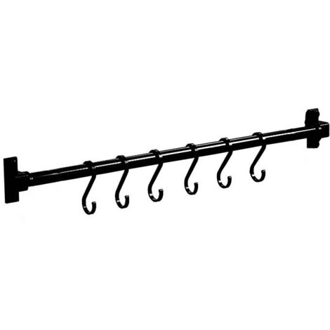 Accessoire de rangement pour cuisine,Crochet de cuisine, ustensile de cuisine, tige suspendue, support de rangement pour chiffon, sans espace de poinçonnage, en aluminium,6 crochets - RWAccessoire de (1/5)
