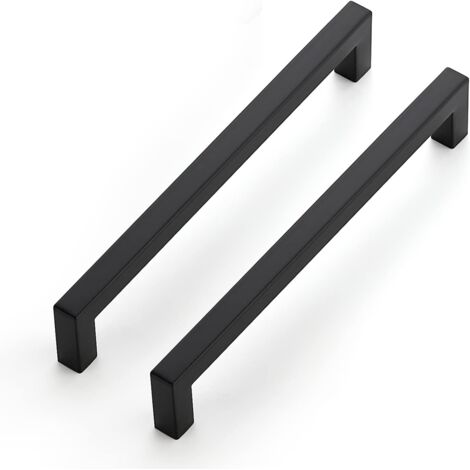 Lot de 10 poignées de meuble noires de 192 mm pour armoires de cuisine, poignées de tiroir en acier inoxydable, poignées de porte noires pour armoires de cuisine - RWBricolage›Quincaillerie›Quincaille (1/5)