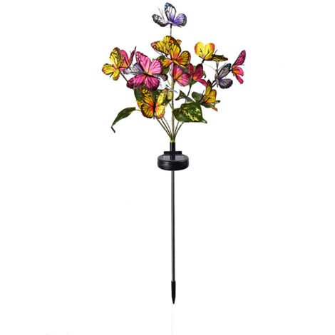 Lampe solaire LED pour pelouse, jardin, cour, simulation de papillon, lumière colorée (1/5)