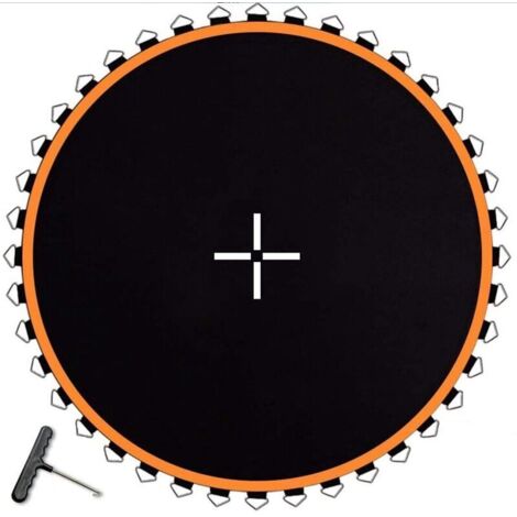 Ulisem Trampolines, tapis de saut de remplacement pour trampoline, tapis de remplacement imperméable et anti-UV de 2,4 m, tapis de rebond élastique de remplacement pour trampoline à cadre rond (1/4)