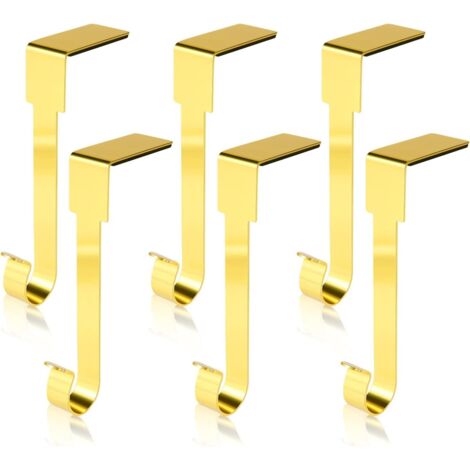 6pcs Supports de Bas de Noël Crochets(25.350140mm), Crochet Chaussettes en Métal Support Chaussettes de Noël Christmas Stocking Holder pour Décorations de Noël (Doré) (1/5)