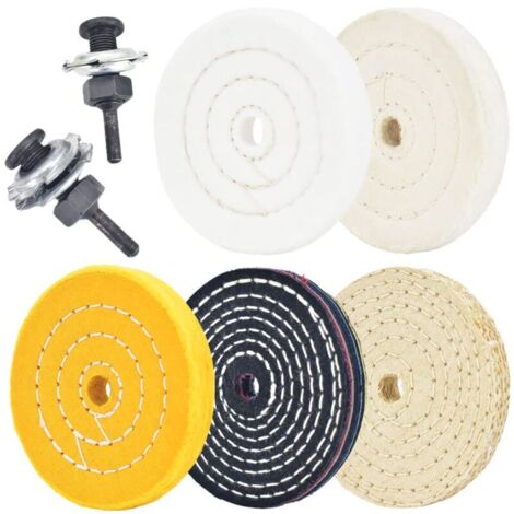 Lot de 5 disques de polissage de 4" avec trou d'arbre de 1/2", 2 jeux de tiges de 1/4" pour le perçage (1/4)