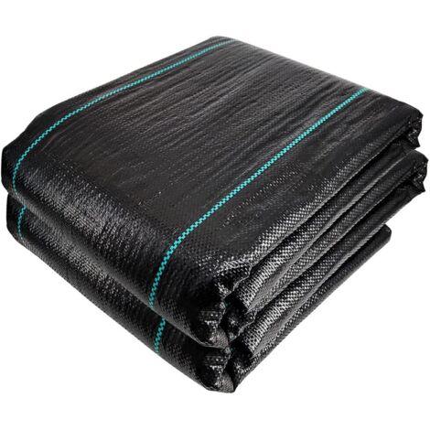 Toile de Paillage Contre Les Mauvais Herbes 2Mx20M en Fibres de Polypropylène Tissées Anti-UV Résistant Aux Déchirures avec Haute Stabilisation Bâche de Paillage (1/4)