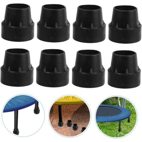 Ulisem Ensemble de 8 pièces de coussinets de pied de trampoline, accessoires, embouts de poteaux de trampoline en caoutchouc, manchons en caoutchouc de trampoline, réparation de trampoline, pieds de t (1/4)