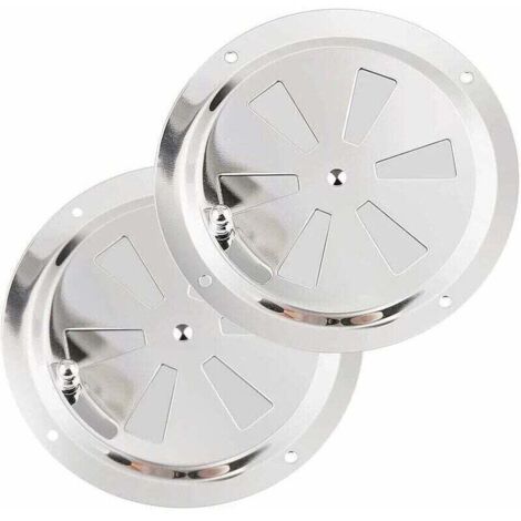 UlisemChauffage et climatisation Grille de Ventilation Ronde, Grille d'aération 125 mm en Acier Inoxydable Conduit Moustiquaire Grille D'évacuation Air Entrant Air Evacué Ventilation Volets Réglables (1/4)