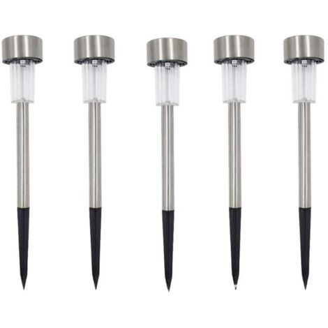 Lot de 5 bornes solaires à LED lampes de jardin à planter (1/5)