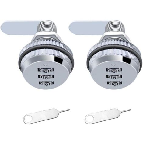 Serrure à combinaison à 3 chiffres en alliage de zinc, sécurité sans clé, chromée, verrouillage polyvalent pour la maison et le bureau (1/4)