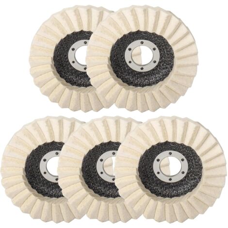 5 Pcs Disque de Polissage en Feutre de Laine, 125mm x 22,2 mm Disque Polissage Feutre, Disque Lamelle Feutre, pour Polissage Verre, Métal (1/5)