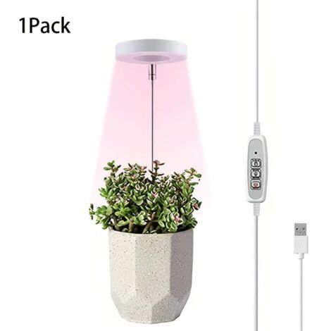 Lampe LED à spectre complet pour d'intérieur, lampe de à spectre complet avec interrupteur et port de charge USB pour serre de jardin (1/5)