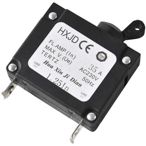 1 Pièces 35A Disjoncteur Générateur Disjoncteur avec Interrupteur Bouton Poussoir Disjoncteur à Réinitialisation Manuelle pour Générateurs à Essence 230V (1/4)