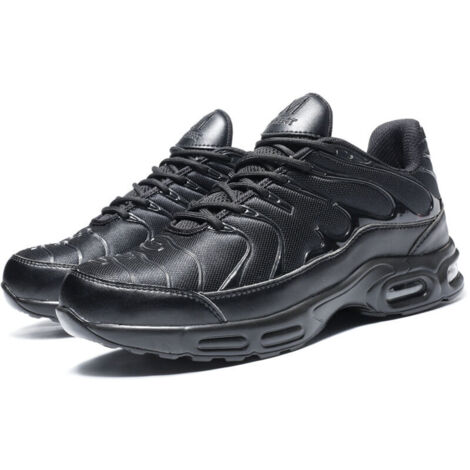 Ulisem Chaussures à Bout en Acier pour Hommes Chaussures de Travail Légères et Confortables Antidérapantes,Noir,42 (1/4)