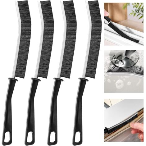 Brosse Nettoyage, 4 Pièces Brosse De Nettoyage des Interstices, Multifonctionnelle Brosse Joint Carrelage, Brosse Salle De Bain, Outils De Nettoyage pour Une Utilisation Ménage (Noir) (1/5)