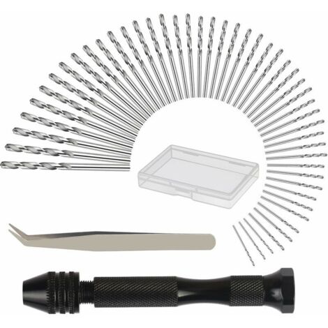 Perceuse à Main Hand Drill Avec 48 Pcs Mini Foret Fraise Twist (0.6-3mm) Perceuse Manuelle Outils Pour Bricolage Forage (1/5)