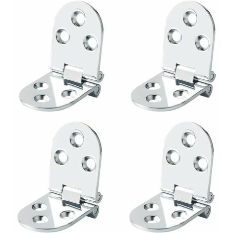 Charnières de Table Pliantes Connecteur Rabattable Montage de Meubles en Inox Pliant de 180 Degrés, 2.5 mm d’épaisseur, Finition de Chrome en Acier Inoxydable, 4 Pcs (1/4)
