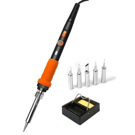 Fer à souder 60 W (chauffage rapide et stable), fer à souder électrique de précision, fer à souder à l'étain avec température réglable 200450℃, interrupteur marche/arrêt, fer à souder pour réparation (1/5)
