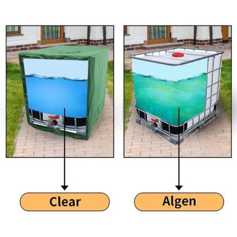 Couvercle de réservoir d'eau Réservoir d'eau 1000L Couvercle de réservoir d'eau IBC Couvercle de protection de réservoir d'eau étanche à la poussière, aux UV et à la pluie vert 120x100x116cm (1/3)