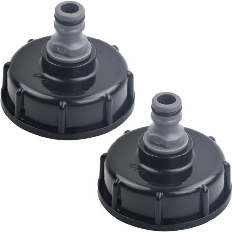 Lot de 2 bouchons de réservoir IBC, adaptateur IBC, S60 x 6 jusqu'à filetage intérieur 4,1/2", adaptateur de bouchon de réservoir de liquide, raccord de réservoir en plastique, accessoire de (1/5)