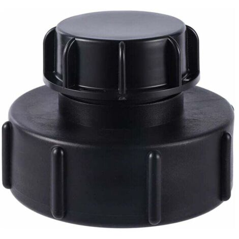 Adaptateur IBC de S100x8 réduit à S60x6 à filetage grossier, équipé d'un bouchon. Compatible avec réservoir IBC pour vanne de baril de collecte d'eau de pluie. Idéal pour robinet et tuyau d'arrosage (1/5)
