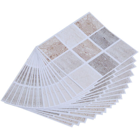 Ulisem Lot de 18 autocollants de transfert pour carrelage mosaïque, pour salle de bain, cuisine, maison (10 x 10 cm) (1/4)