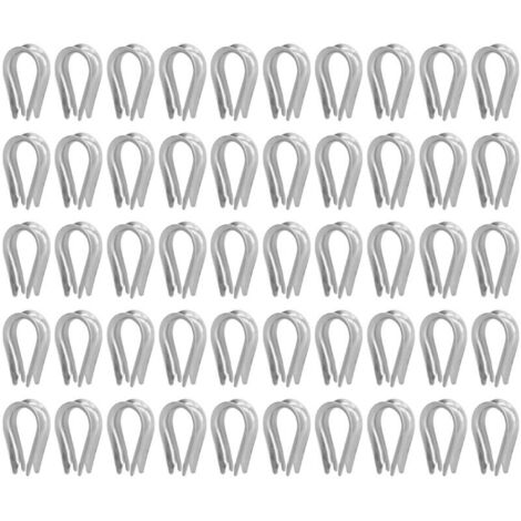 Ulisem 50 Pièces Dé à Coudre de Câble en Acier Inoxydable Outils de Gréement de Câble Cosses de Gréement Cosse de Voile(M4（4mm）) (1/4)