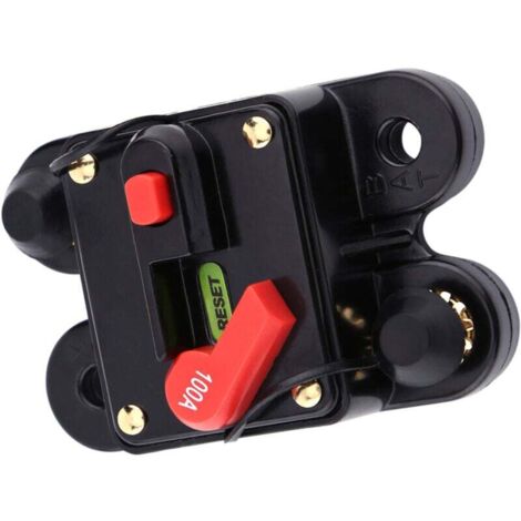 UlisemPorte-fusible réarmable automobile 12V, disjoncteur réarmable avec inverseur, porte-fusible de bateau à moteur à réinitialisation manuelle (100A) (1/4)