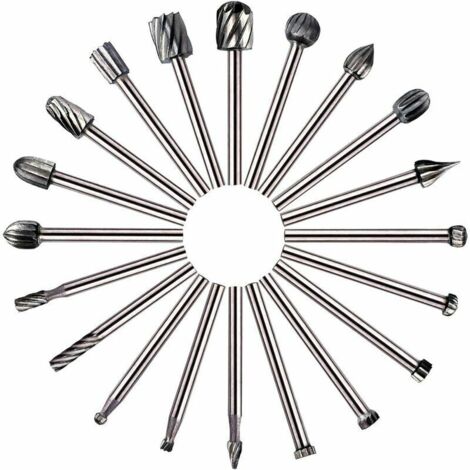 20 Pièces Frais HSS Outils Rotatifs Frais à Bois pour Dremel Bricolage, Travail du Bois et Gravure (1/4)
