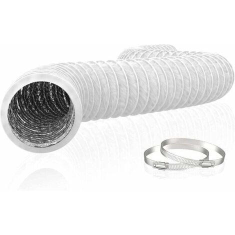 Shmshng – Tuyau d'évacuation flexible 150mm en aluminium PVC 6m – Tube de ventilation silencieux pour extracteurs d'air et climatisation – Résistant à 150°C - 150mm6m (1/4)