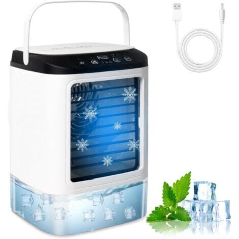 Ulisem Climatiseur portable 4 en 1, refroidisseur d'air portable, mini ventilateur de climatiseur, 3 vitesses e (1/5)