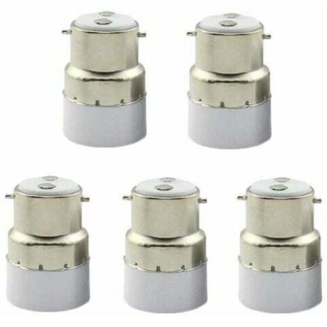 XVX Paquet de 5 convertisseurs de douille d'ampoule B22 à E14 Douille de douille B22 Passer au support de lampe adaptateur standard E14 (1/4)