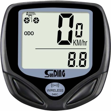 Compteur de Vélo sans Fil Étanche - Affichage Rétroéclairé LCD pour Afficher la Vitesse, le Kilométrage et l'Odomètre - Convient pour le Chronométrage en Vélo. (1/5)