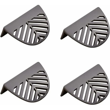 4pcs Forme des Feuilles Cabinet Pulls Laiton Doré Poignées De Meubles De Cuisine Porte De Cuivre Tirettes De Tiroir-Noir (1/5)