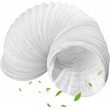 Tuyau d'évacuation d'air en PVC Flexible, Diamètre de 130 mm Longueur de 1.5 m, Tuyau Evacuation Climatiseur Mobile, Calfeutrage Fenetre Climatiseur Connecteur de Tuyau, Tuyau d'échappement (1/5)