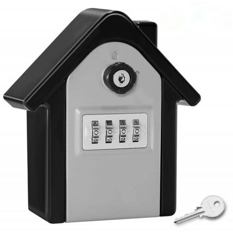 Boite a Cle Securisee Mural Boite a Clé avec Code Numérique & Clés d'urgence, Grand Key Safe Box Format XL Coffre a Clef Extérieur pour Maison, Bureau, Usine, Garages (Argent) (1/5)