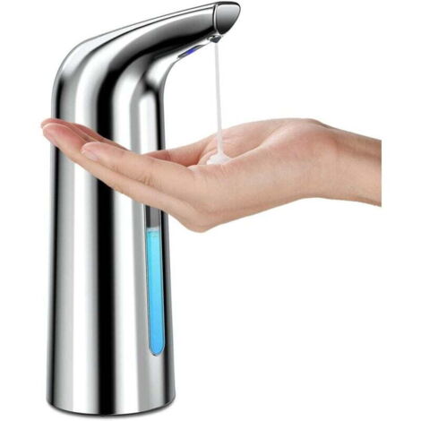 Distributeur Savon Automatique 4 Niveaux Réglables Distributeur Savon Electrique avec Capteur IPX6 (400ml - Argent) (1/5)