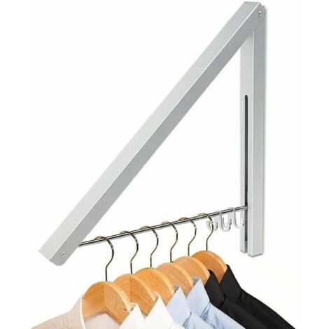 Porte-manteau pliable peu encombrant en alliage d'aluminium, à fixer au mur, pour le salon, la chambre, la salle de bain et le bureau (1 pièce). (1/5)