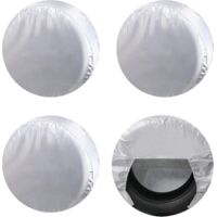Housses de roue pour camping-car (lot de 4, argentées), protection UV Oxford imperméable pour camion, camping-car, bateau, remorque, camping-car, SUV, compatible avec les roues de 76 à 81 cm de diamèt