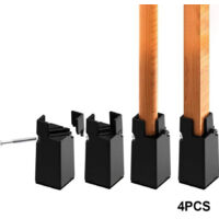 Rehausseurs de pieds de meubles, lot de 4, robustes, supportant jusqu'à 2,3 kg, faciles à installer pour les chaises de table au-dessus du lit (noir, 10 cm)