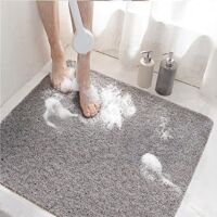 CSPARKV Tapis de Douche Antiderapant 60x60cm Tapis de Baignoire Antidérapant avec Drain, Doux PVC Luffa Tapis de Bain pour Salle de Bain, Séchage Rapide