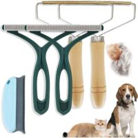 Rasoir Anti Bouloche Manuel, Lot de 5 Brosse Chien Chat, Clean et Enleve Poils d Animaux, Pour Manteau Tissé, Tapis, Tricot