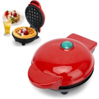 Coocheer – Mini gaufrier rond 350W – Gaufres belges, crêpes, biscuits – Design antidérapant, poignée isolée – Compact et léger