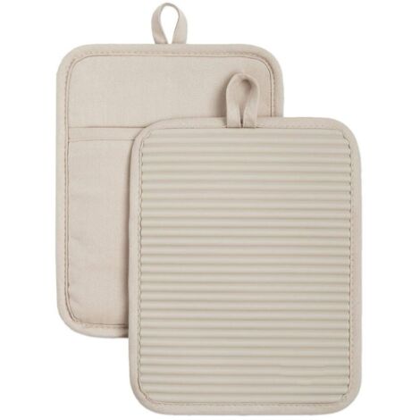 Un lot de 2 tapis de cuisson en silicone de couleur unie, isolants thermiques, résistants aux hautes températures et antidérapants，Beige.