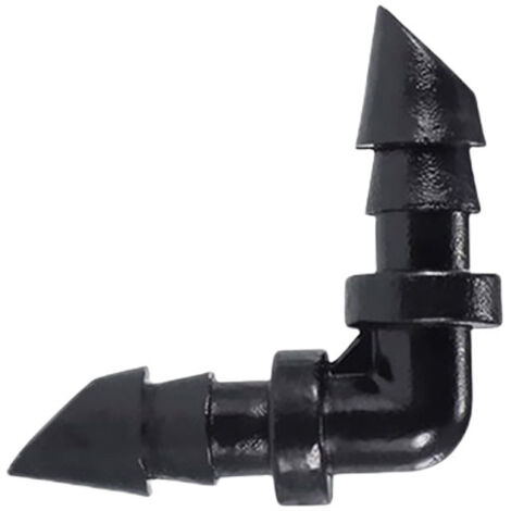 Lot de 50 raccords coudés à barbes de 1/4 de pouce pour systèmes d'irrigation goutte à goutte. (1/5)