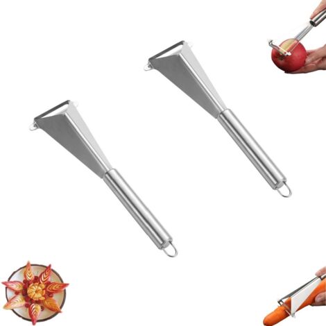 Ensemble de coupe-fruits - Acier inoxydable - Couteau triangulaire - Convient pour la cuisine maison et la décoration de fruits (1/5)