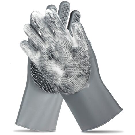 Gants de toilettage pour animaux - Brosse à shampoing douce pour le lavage des chiens - Gant de massage - pour chiens et chats - 31 x 14 cm (1/5)