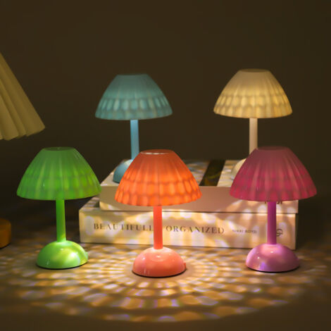 Mini lampadaires, veilleuses LED, objets de décoration de bureau, paysages miniatures décoratifs, avec piles intégrées, lot de 2, blancs. (1/5)