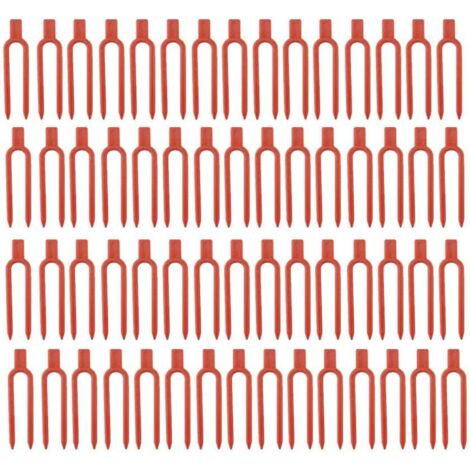 100 clips de jardinage en plastique, outils de plantation et de fixation des plantes grimpantes (rouge)