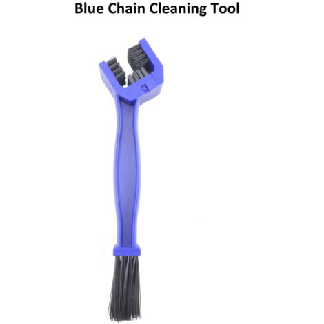 Brosse de nettoyage de chaîne de moto 2, grande brosse de vélo, équipement de nettoyage de chaîne - bleu + rouge (1/5)