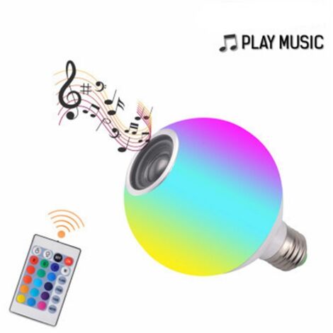 Ampoule LED musicale E27, 12W + lumière blanche + RVB + télécommande, ampoule Bluetooth à changement de couleur RVB (1/5)