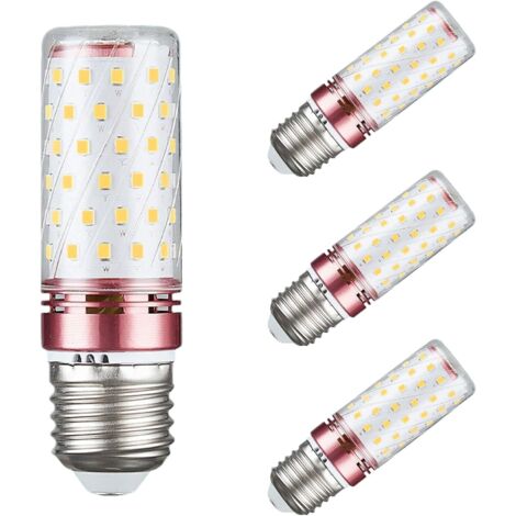 Ampoules LED E27, 16W, courant constant sans scintillement, angle de faisceau de 360°, non dimmable, plafonnier LED E27 à lumière chaude, paquet de 4. (1/5)