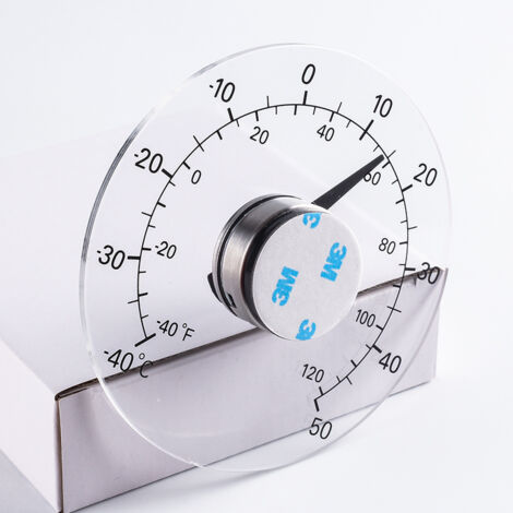 Thermomètre de fenêtre intérieur/extérieur, aucune pile requise, cadran transparent, thermomètre météo, lectures précises. (1/5)